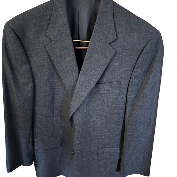 Hart Schaffner Marx Classic Suit Charcoal Grey Cuff/Pleated Pants 44R Drycleaned - Picture 2 of 16